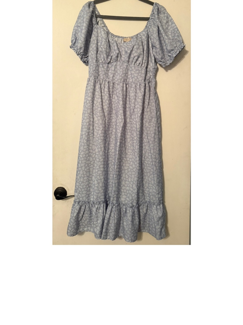 Light Blue Floral Midi Dress